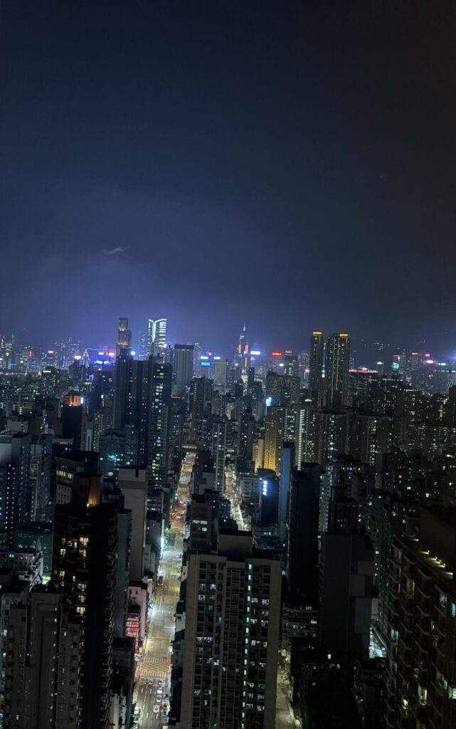 クラブラウンジから見た香港の夜景